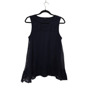 Gnw Tank Top Size Large Navy Blue Lace